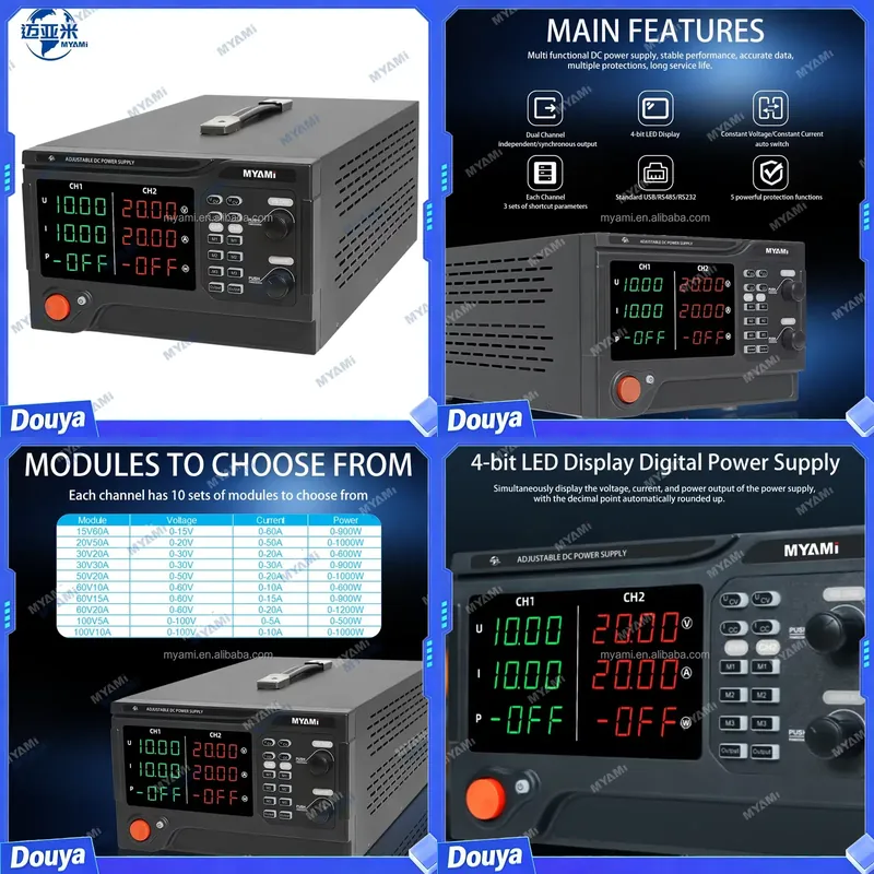 High Power 60V 20A Bench Power Supply - MYAMi 1200W 60V 20A Dual Channel