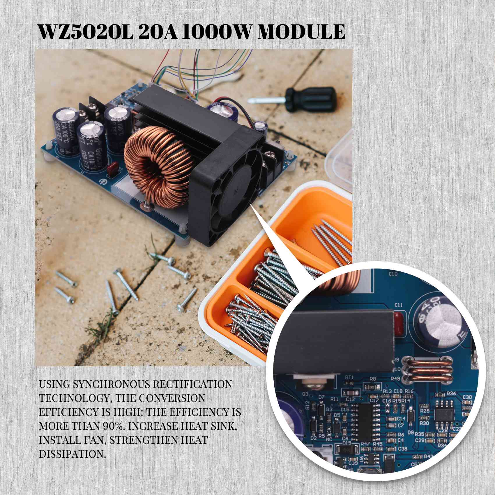 Step Down Dc Power Supply Module 1000W - AC18(Gegarandeerd) WZ5020L 20A 1000W DC DC