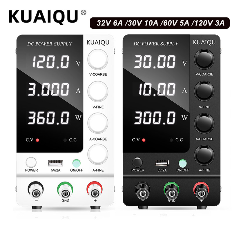 High Precision Adjustable Lab Power Supply 120V 3A - KUAIQU Laboratorium DC Voeding 30V 10A