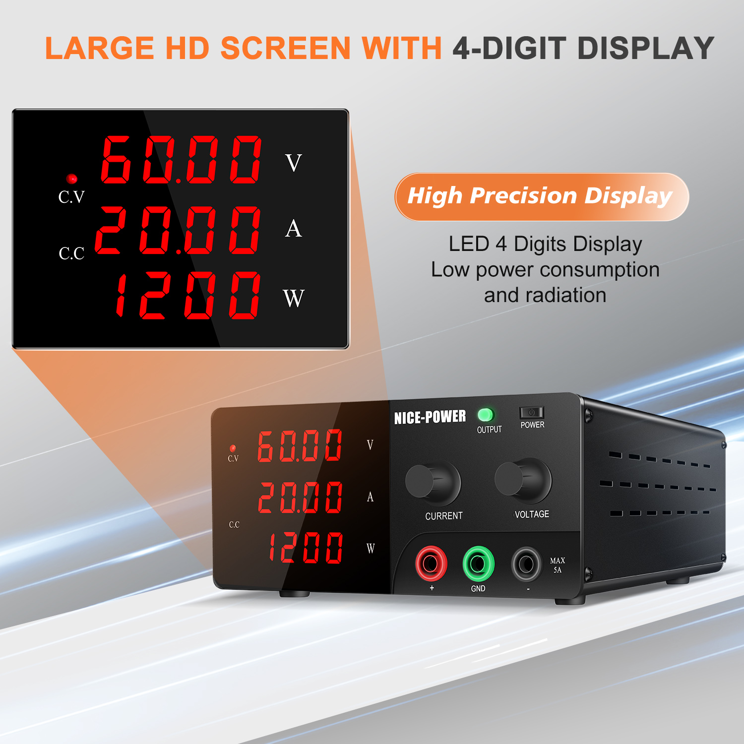NICE-POWER 60V 20A Hoogvermoge - High Power 60V 20A Bench Power Supply recensie en prijs