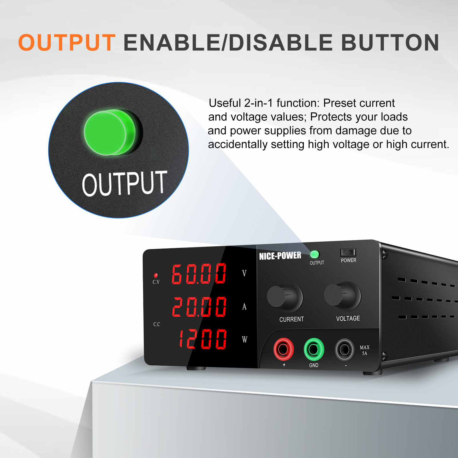 NICE-POWER 60V 20A Hoogvermoge - High Power 60V 20A Bench Power Supply recensie en prijs